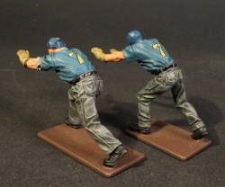 IWA031 Two Plane Handlers pushing - USS Saratoga